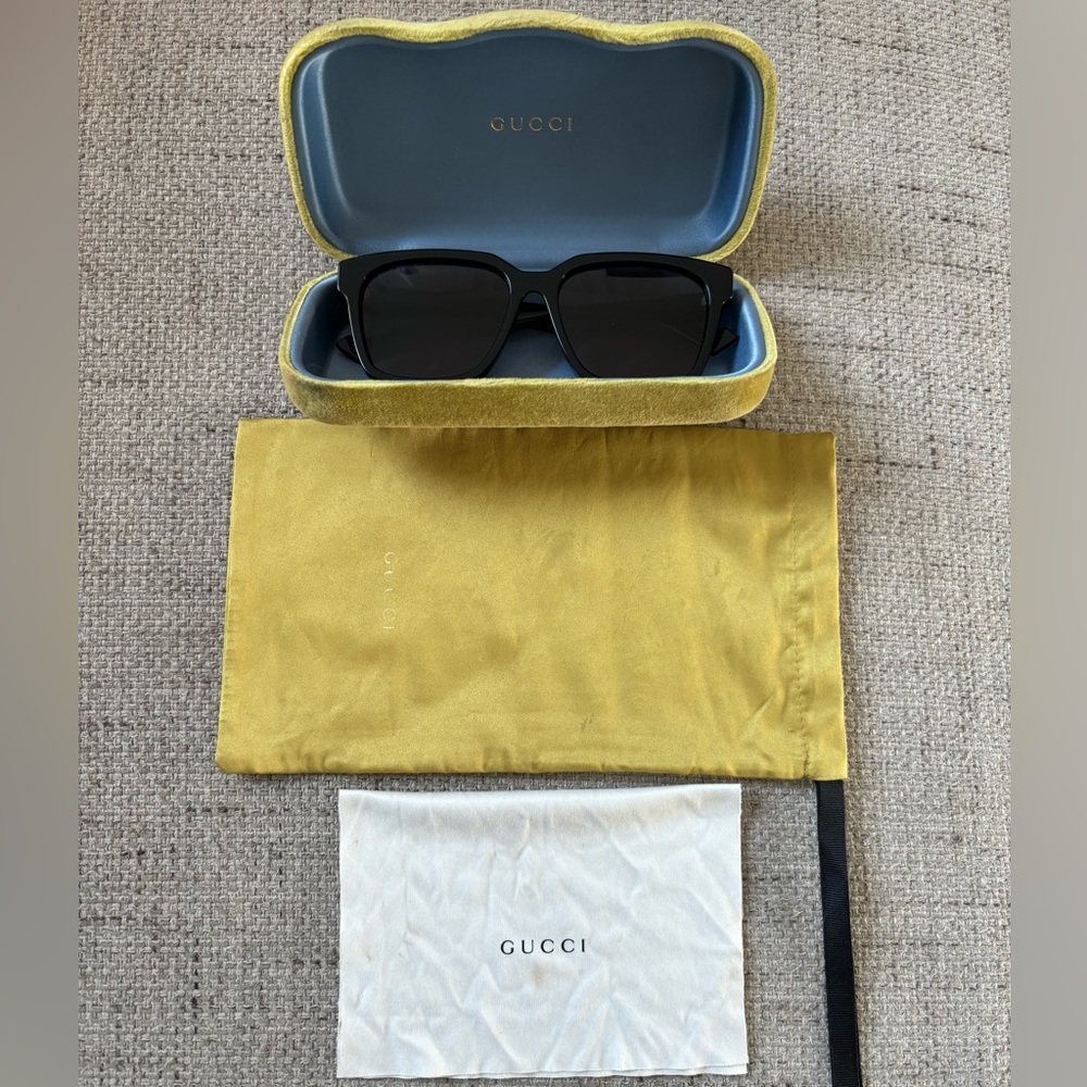 Gucci Black Square Rectangle Frame Sunglasses - image 8